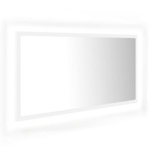 vidaXL Baderomsspeil LED hvit 90x8,5x37 cm akryl