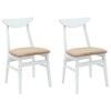 vidaXL Spisestoler 2 stk. Solid Gummitre Hvit 42 x 47.5 x 81 cm