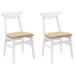vidaXL Spisestoler 2 stk. Solid Gummitre Hvit 42 x 47.5 x 81 cm