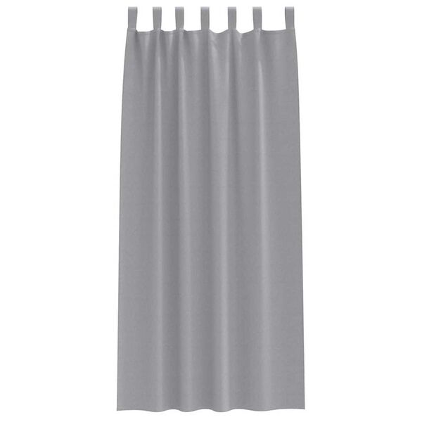 vidaXL M&oslash;rkleggende Gardiner med Ringer 2 pcs Lysegr&aring; 245 x 140 cm
