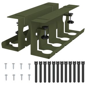 vidaXL Bordplate for kabelh&aring;ndtering 2 stk. Olivengr&oslash;nn