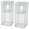 vidaXL Gabionkurv stolpe/plante 2 stk st&aring;l 50x50x120 cm