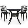 vidaXL Bistrosett 3 deler st&oslash;pt aluminium svart