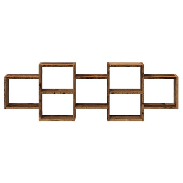 vidaXL Vegghylle gammelt tre 129x18x42 cm konstruert tre