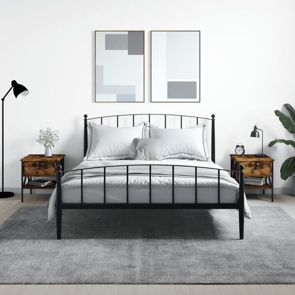 vidaXL Nattbord 2 stk røkt eik 40x42x45 cm konstruert tre