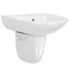 vidaXL Basseng Hvit 52 x 45 x 49 cm Glassert Keramikk