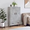 vidaXL Highboard betonggr&aring; 69,5x31x115 cm konstruert tre