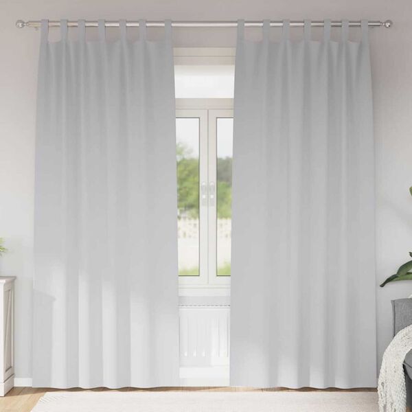 vidaXL M&oslash;rkleggende Gardiner med Ringer 2 pcs Lys Gr&aring; 260 x 140 cm