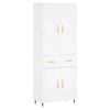 vidaXL Highboard hvit 69,5x34x180 cm konstruert tre