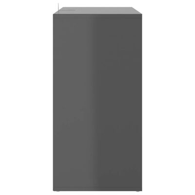vidaXL Skoskap høyglans grå 60x35x70 cm sponplate