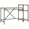 vidaXL Skrivebord med hyller sonoma 135x50x90 cm konstruert tre jern