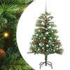 vidaXL Kunstig juletre med LED -stripelys gr&oslash;nn 150 cm PVC og metall