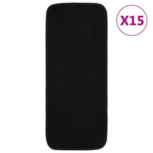 vidaXL Sklisikre trappematter 15 stk 60x25 cm Svart rektangul&aelig;r