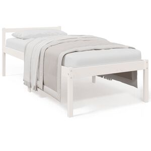 vidaXL Seniorseng hvit 75x190 cm heltre furu