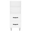 vidaXL Highboard hvit 34,5x34x180 cm konstruert tre