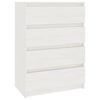 vidaXL Sideskap hvit 60x36x84 cm heltre furu
