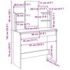 vidaXL Sminkebord med speil gammelt tre 96x39x142 cm