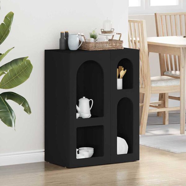 vidaXL Serviesskap Svart 59 x 35 x 80.5 cm Konstruert tre