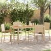 vidaXL Hage stabelstoler 4 pcs Krem og brun PE rattan, solid akasietre