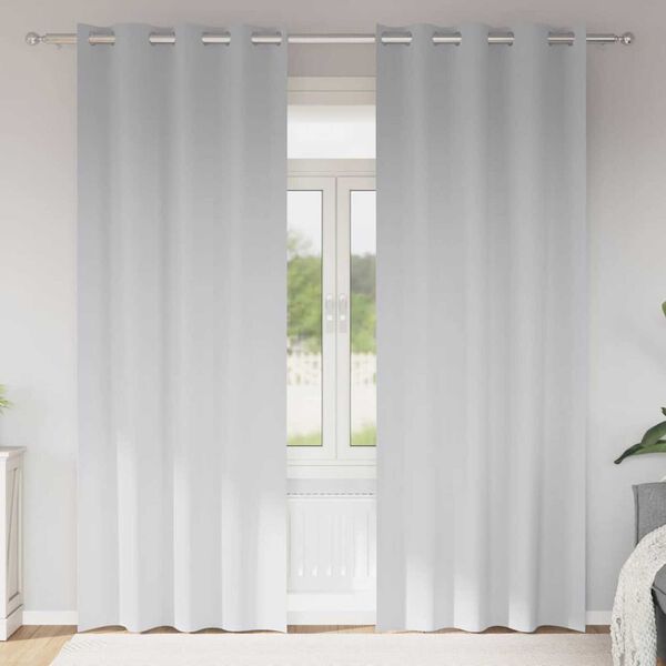 vidaXL Mørkleggende Gardiner med Ringer 2 pcs Lys Grå 245 x 140 cm