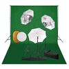 vidaXL Fotostudiosett med lamper, paraplyer, bakgrunn og reflektor