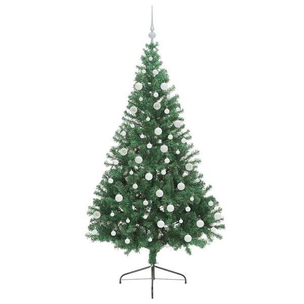 vidaXL Kunstig Forh&aring;ndsopplyst Juletre med 300 LED gr&oslash;nn 180 cm PVC