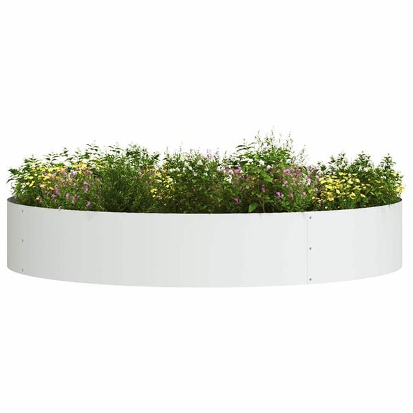 vidaXL Plante ring 5 pcs Hvit 120 x 120 x 20 cm Kaldvalsest&aring;l