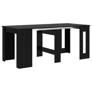 vidaXL Spisebord 180 x 85 x 75 cm Konstruert tre Svart eik Rektangul&aelig;r