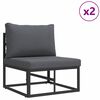 vidaXL Hagesofa Set med pute 5 pcs Svart Aluminium