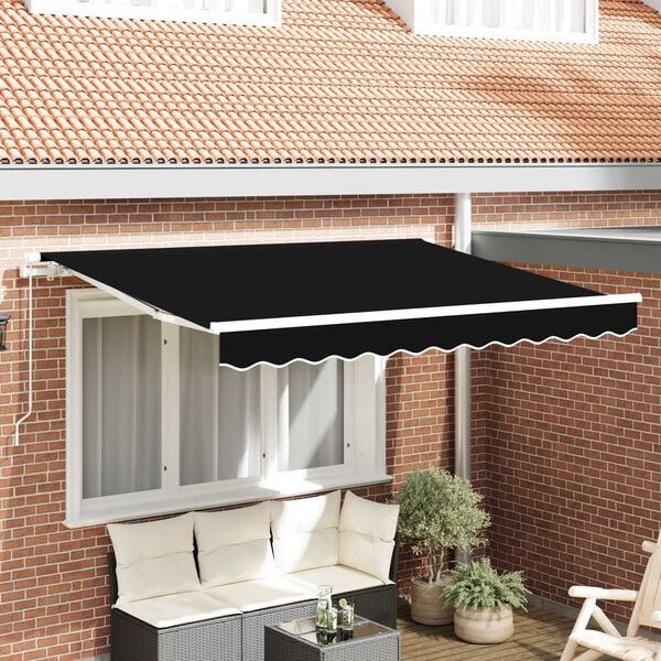 vidaXL Reserveduk til markise Svart 330 x 245 cm Polyester