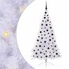 vidaXL Kunstig juletre med 300 LED med stativ Hvit 180 cm PVC og st&aring;l