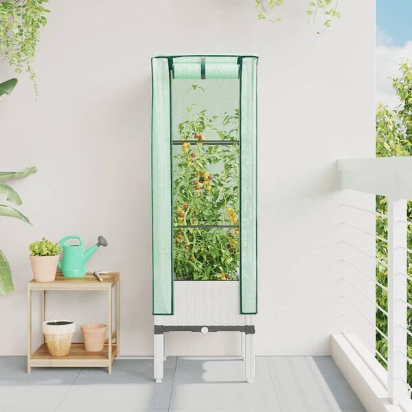 vidaXL H&oslash;yseng med drivhustrekk rottingutseende 40x40x140 cm