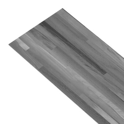 vidaXL PVC gulvplanker 4,46 m² 3 mm selvklebende stripet grå