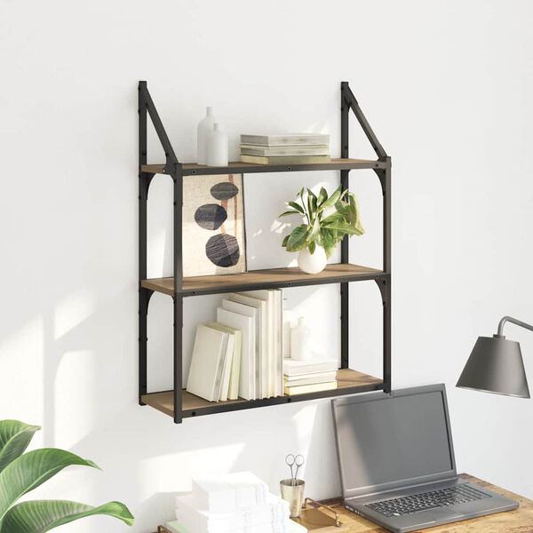 vidaXL Vegghylle Artisan Eik 60 x 21 x 78,5 cm Konstruert tre