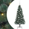 vidaXL Kunstig Forh&aring;ndsbelyst Juletre med Kule Sett gr&oslash;nn 150 cm PET