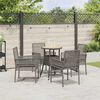 vidaXL Hage Spisegruppe 5 pcs Gr&aring; polyrotting