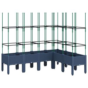 vidaXL Plantekasse med espalier bl&aring;gr&aring; 160x120x142,5 cm PP