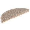 vidaXL Selvklebende trappematter sisal 30 stk 56x17x3 cm lysebeige