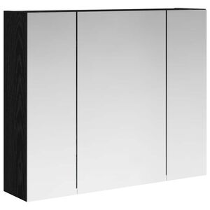 vidaXL Baderomsspeilskap Svart Eik 60 x 14,5 x 50 cm Konstruert tre