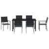 vidaXL Hage Spisegruppe 7 pcs Svart PE Rattan