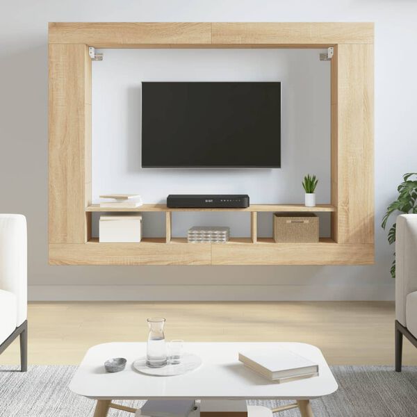 vidaXL TV-benk sonoma eik 152x22x113 cm konstruert tre