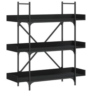 vidaXL Bokhylle 3 etasjer svart 100x33x108,5 cm konstruert tre