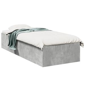vidaXL Sengeramme betonggr&aring; 75x190 cm konstruert tre