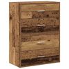vidaXL Skap med 4 skuffer 2 stk gammelt tre 60x31x40 cm konstruert tre