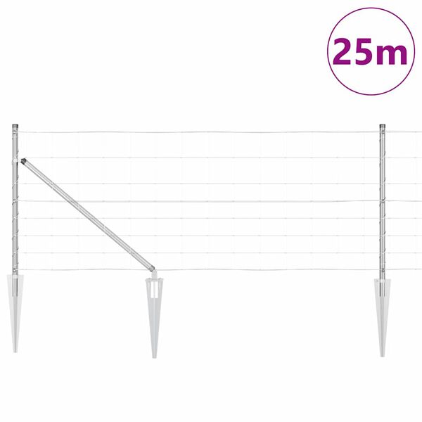 vidaXL Gjerdep&aring;le Galvanisert 25 x 0,8 m St&aring;l