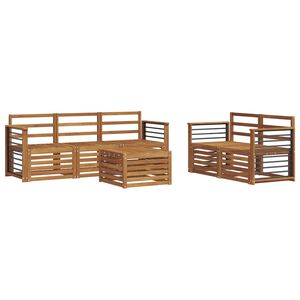 vidaXL Sofasett 6 pcs Naturlig Solid akasietre
