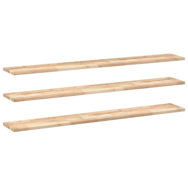 vidaXL Flytende hyller 3 stk 160x20x2 cm ubehandlet heltre akasie