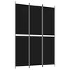 vidaXL Romdeler 3 paneler svart 150x220 cm stoff