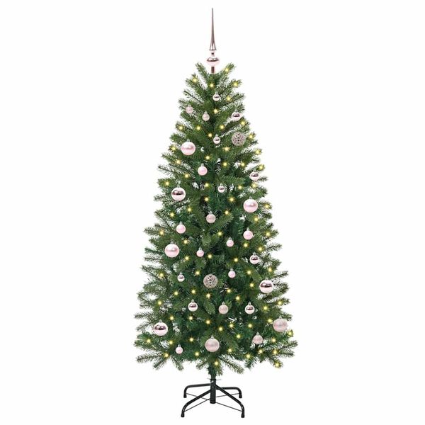 vidaXL Kunstig juletre med 150 LED med stativ gr&oslash;nn 150 cm PE og PVC