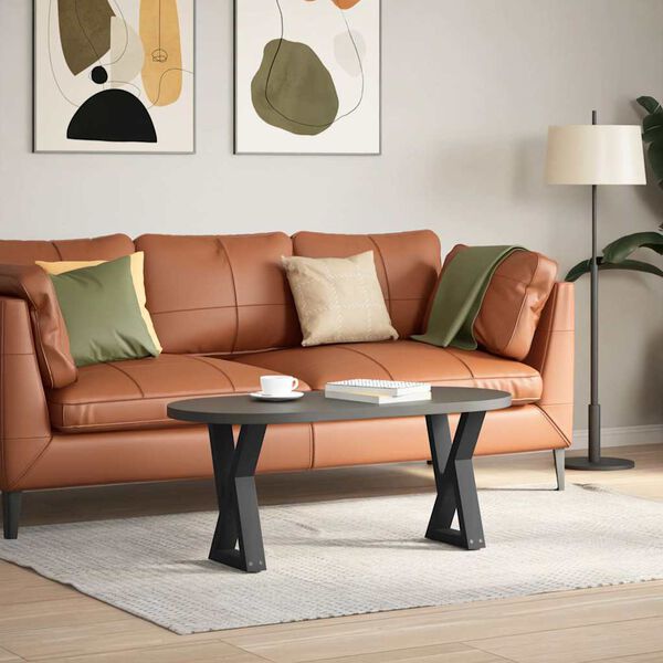 vidaXL Salongbordben 2 stk svart 28 x (42-43,3) cm st&aring;l